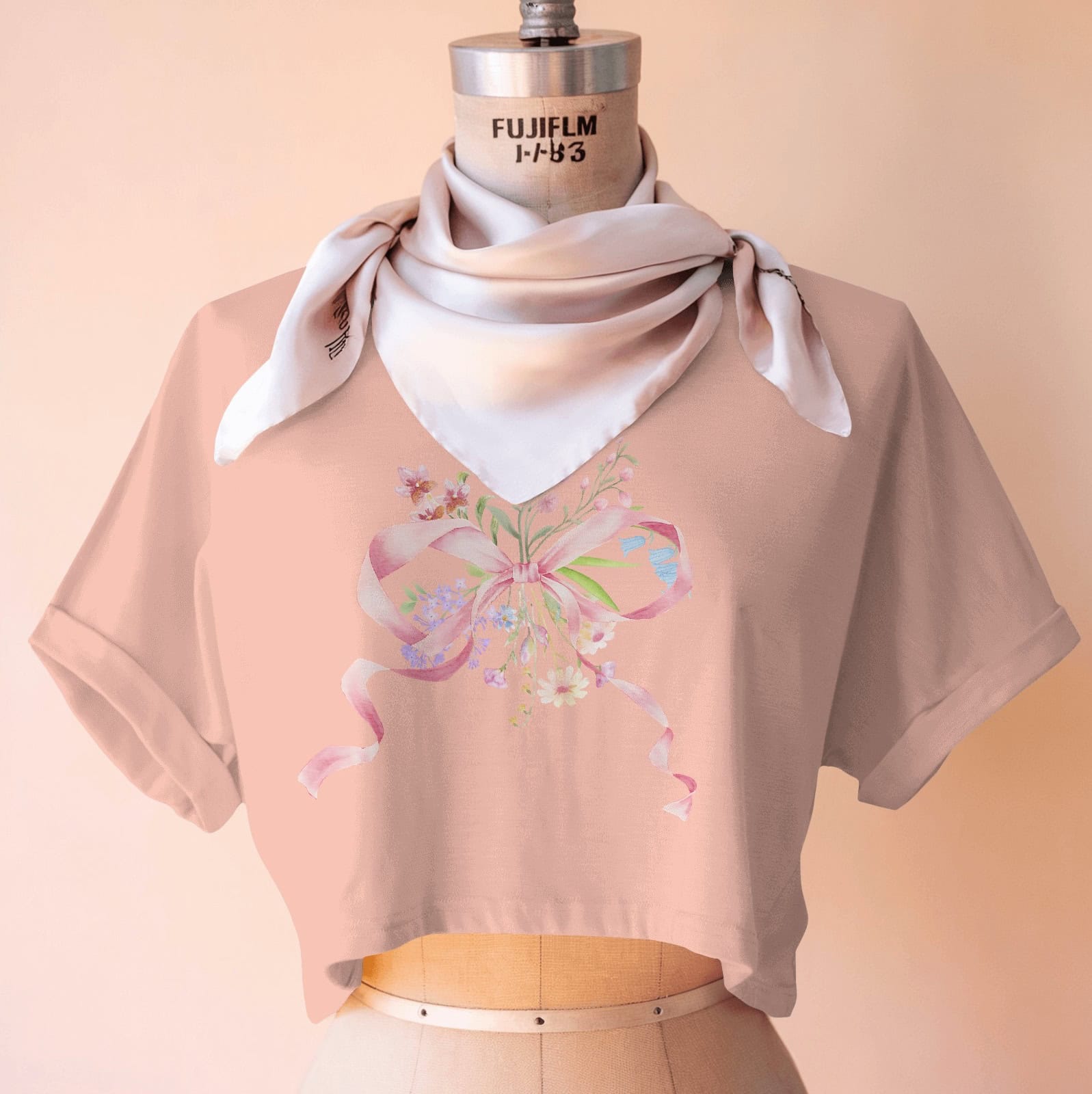Flirty Spring Bouquet Women's Peachy Pink Crop Top