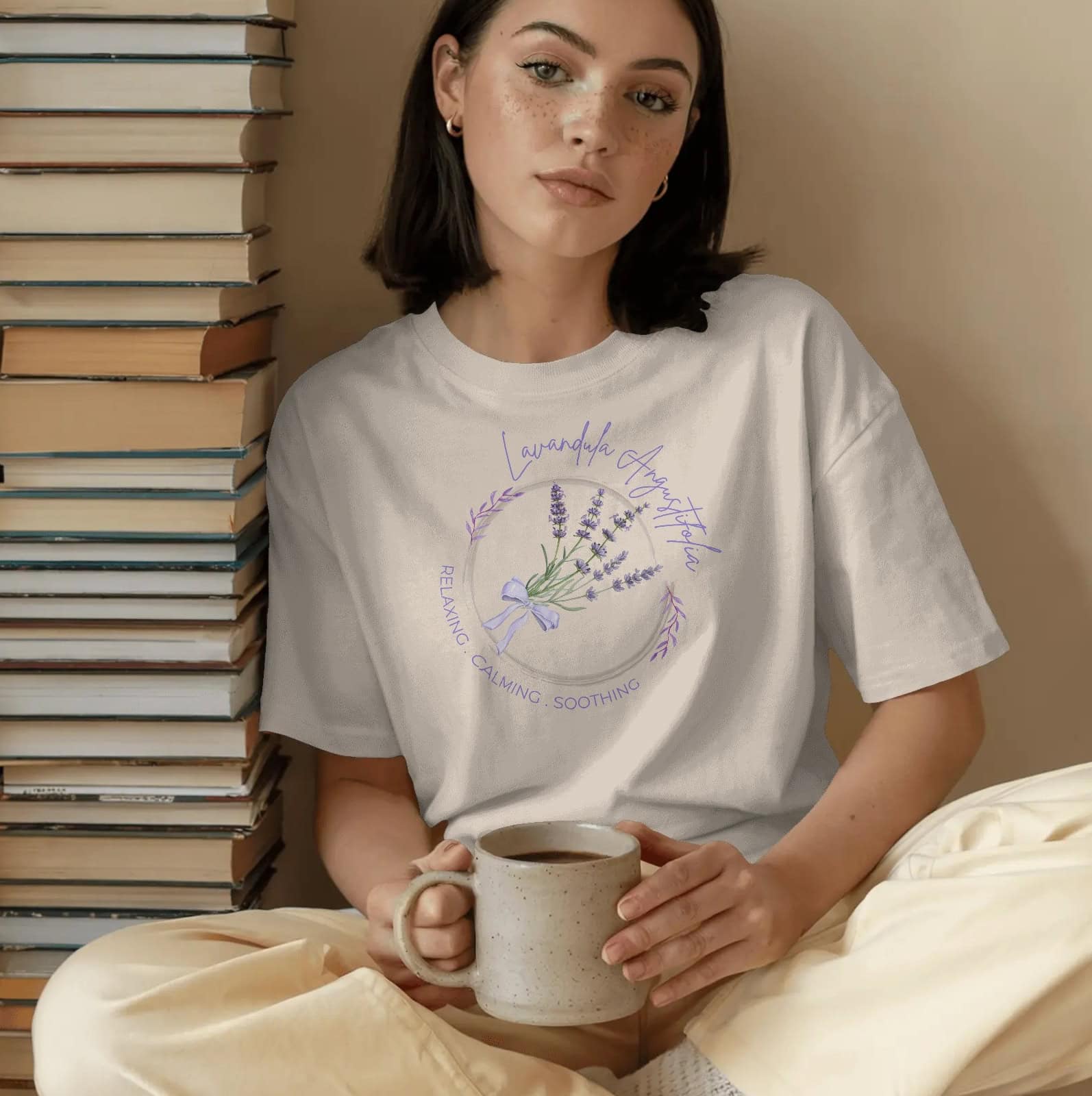 Lavender Scientific Name Botanical Print T-Shirt