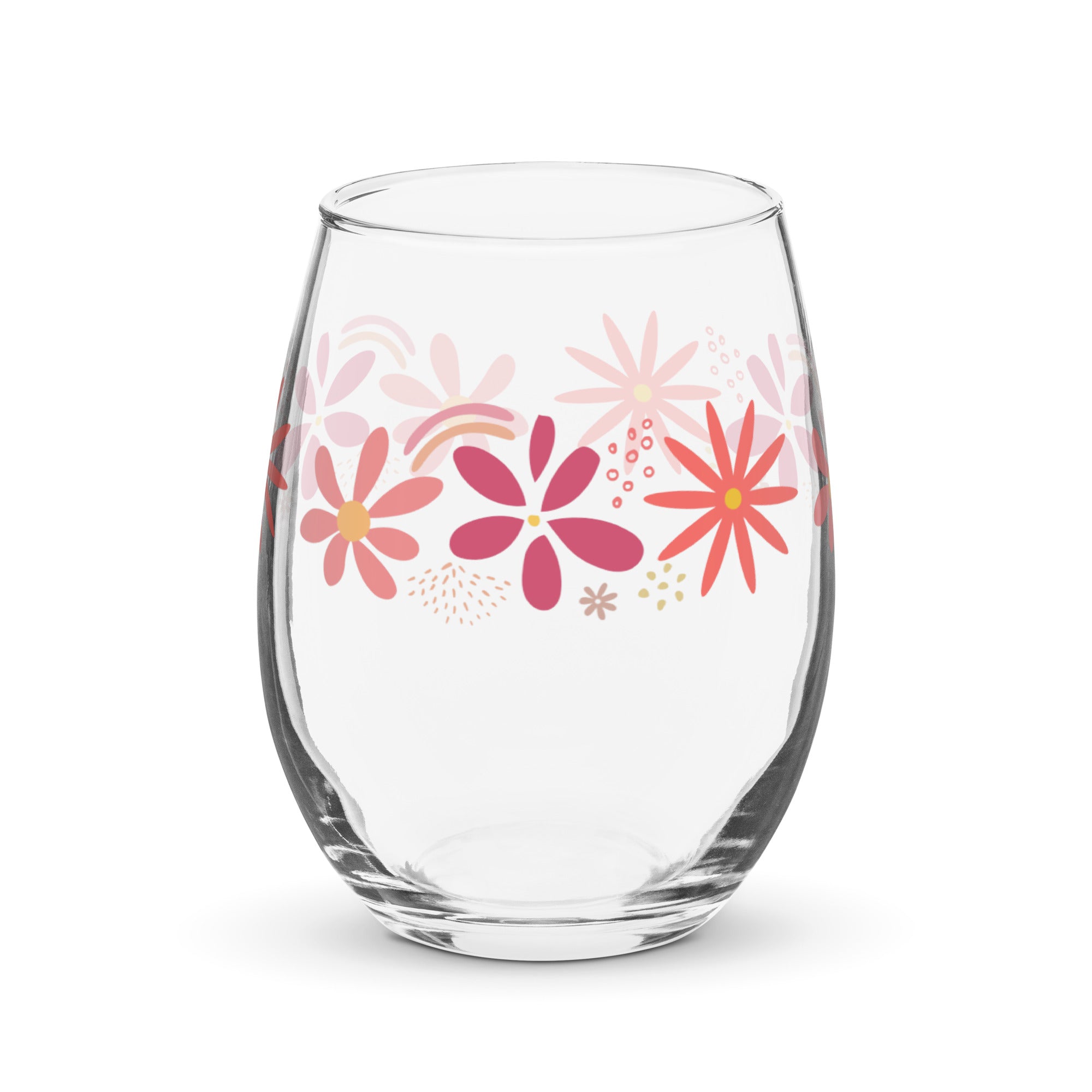 pink petal wine glasses