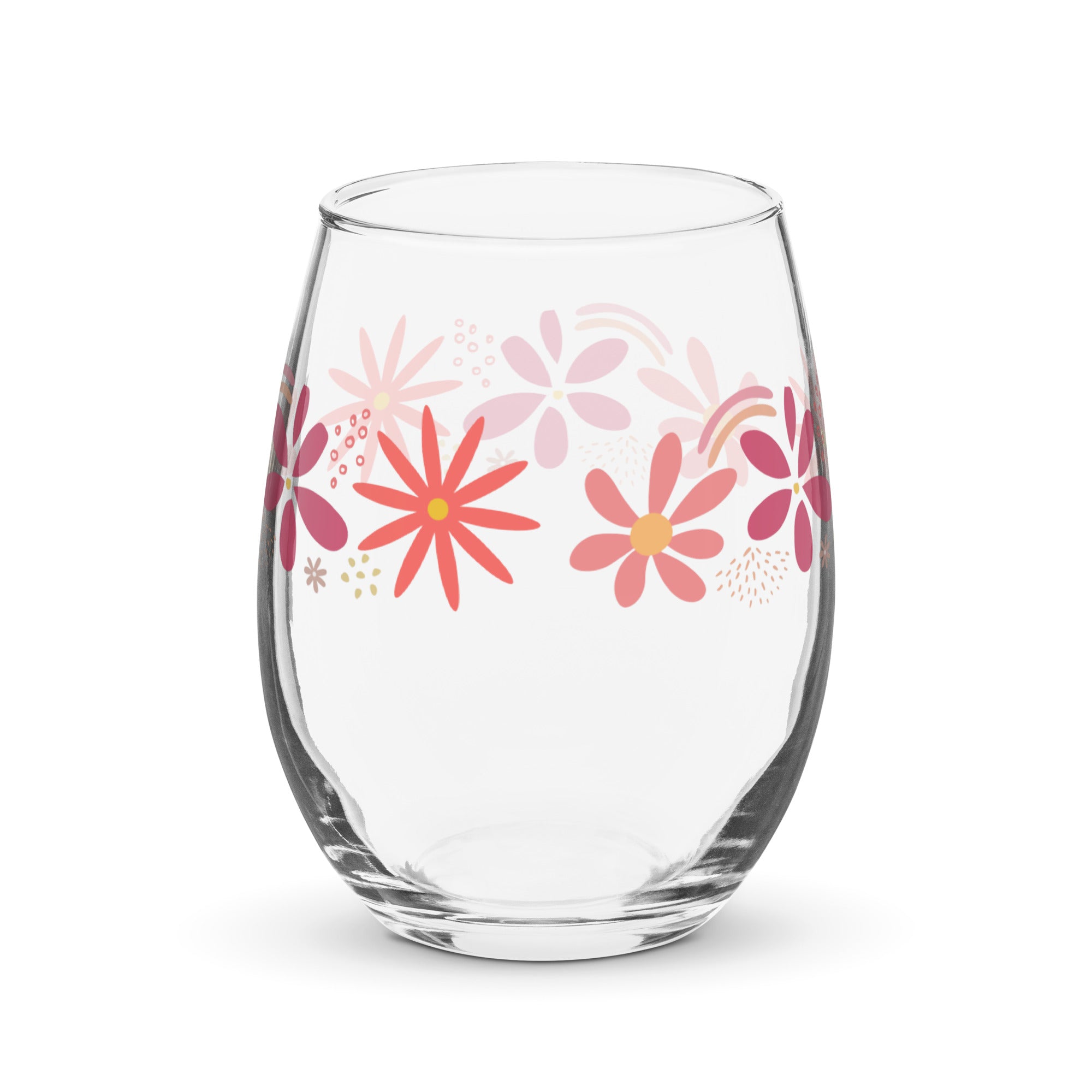 pink floral wine glasses