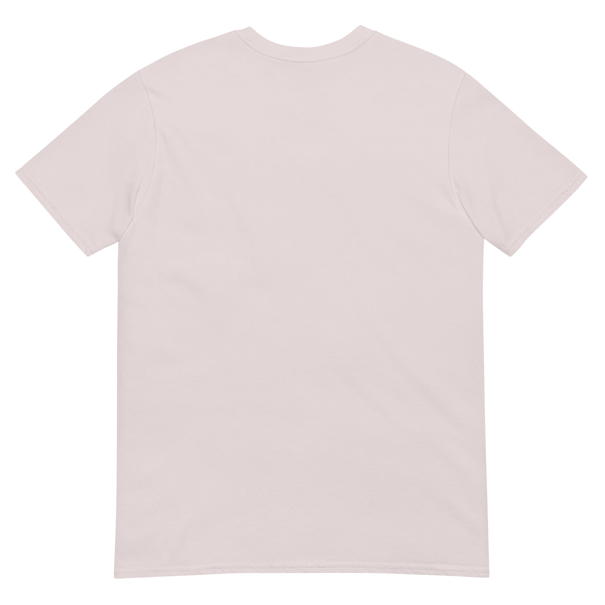 Plain light pink t-shirt on a white background
